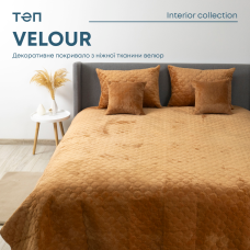 Покривало ТЕП "VELOUR" 150*210 см Кавовий/Ромб прямий