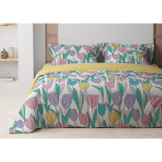 Комплект постільної білизни "ТЕП" BRIGHT TULIPS, 70x70 євро