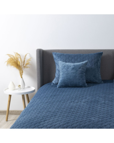 Покривало ТЕП "VELOUR" 180*240 см синій/ромб круглий