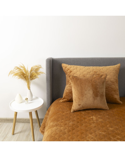 Покривало ТЕП "VELOUR" 180*240 см кавовий/ромб круглий