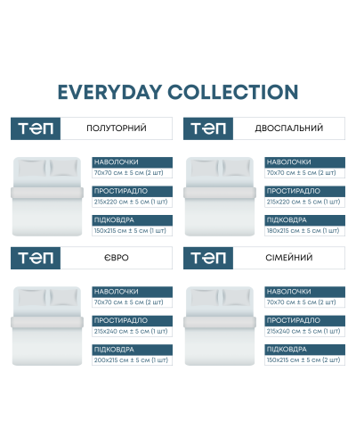 Комплект постільної білизни ТЕП "Everyday collection" Line Idea, 70х70 двоспальний
