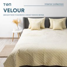 Покривало ТЕП "VELOUR" 180*240 см бежевий ромб круглий