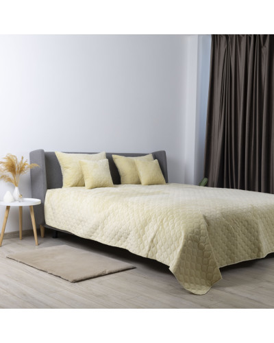 Покривало ТЕП "VELOUR" 180*240 см бежевий ромб круглий