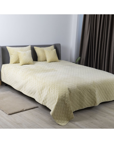 Покривало ТЕП "VELOUR" 180*240 см бежевий ромб круглий
