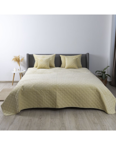 Покривало ТЕП "VELOUR" 180*240 см бежевий ромб круглий