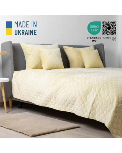 Покривало ТЕП "VELOUR" 180*240 см бежевий ромб круглий