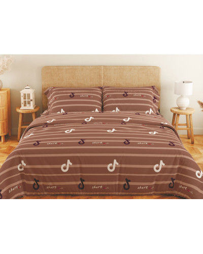 Комплект постільної білизни ТЕП "Soft dreams" Line Brown, 70x70 полуторний