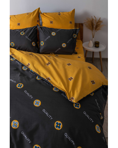 Комплект постільної білизни ТЕП "Soft dreams" Grey and Orange, 70x70 двоспальний