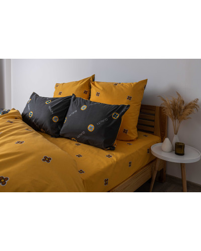 Комплект постільної білизни ТЕП "Soft dreams" Grey and Orange, 70x70 двоспальний
