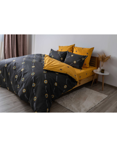 Комплект постільної білизни ТЕП "Soft dreams" Grey and Orange, 70x70 двоспальний