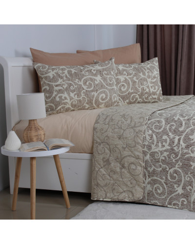 Покривало ТЕП "ELEGANT COTTON" 220*240 см 1 шт наволочка 50*70 см Beige and White