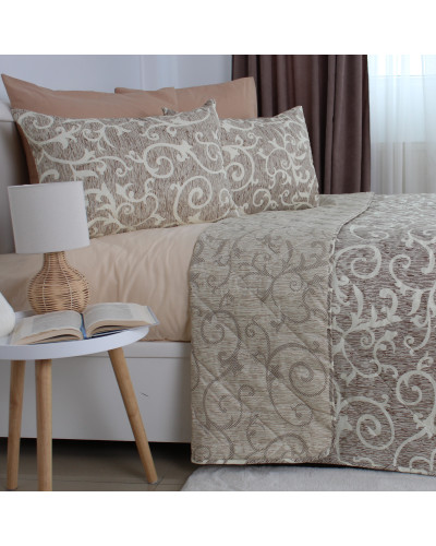 Покривало ТЕП "ELEGANT COTTON" 220*240 см 1 шт наволочка 50*70 см Beige and White