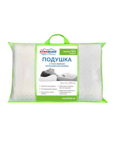 Подушки Eurosleep    ESПодушка "MEMORY ERGO medium" купити у Postel.biz.ua