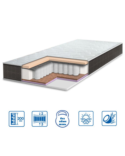 Матраци Eurosleep    ESМодель BRAVE "spring memory-cocos" купити у Postel.biz.ua