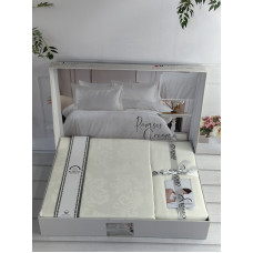 Ramses Krem жаккардова постіль, євро розмір. Romeo home Туреччина.