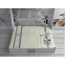 Ramses Krem жаккардова постіль, євро розмір. Romeo home Туреччина.