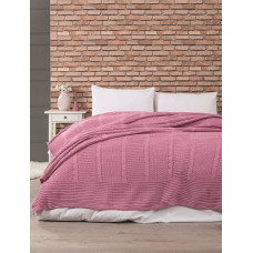 Pembe в'язаний акріловий плед. Belizza Туреччина.