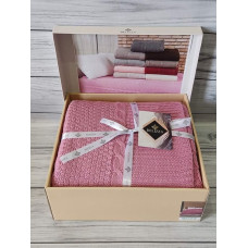 Pembe в'язаний акріловий плед. Belizza Туреччина.