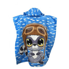 Єнот хлопчик, дитяче пляжне пончо. Бавовна. Туреччина.