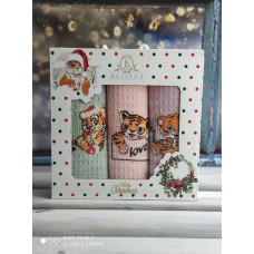 Belizza Tiger sapkali 003 love, вафельні рушники 40х60см., 3в1