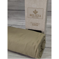 Haki 180х200см., сатинове простирадло на резинці. Belizza Туреччина.