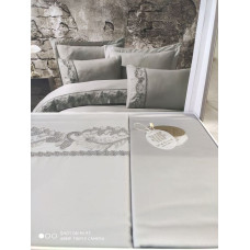 Inci antrasit сатинова постіль з гіпюром. Dantela Туреччина.