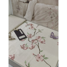 Butterfy bej сатин з вишивкою. Євро розмір. Dantela vita Туреччина.