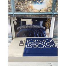 Luna bej сатинова постіль з вишивкою.  розмір. Dantela vita Туреччина.