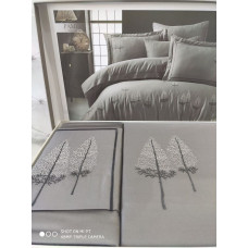 Pamira antrasit сатинова постіль з вишивкою.  розмір. Dantela vita Туреччина.