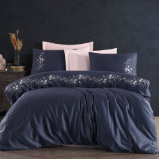 Piraye Lacivert сатинова постіль з вишивкою.  розмір. Dantela vita Туреччина.