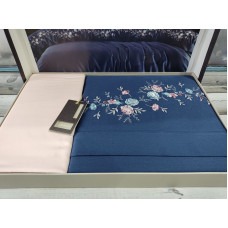 Piraye Lacivert сатинова постіль з вишивкою.  розмір. Dantela vita Туреччина.