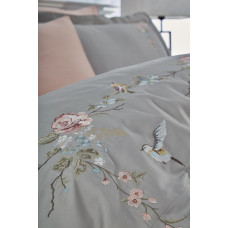 Ruya gri сатинова постіль з вишивкою.  розмір. Dantela vita Туреччина.