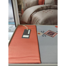 Tilbe antrasit сатинова постіль з вишивкою.  розмір. Dantela vita Туреччина.