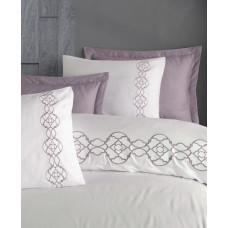 Victоriya pudra сатинова постіль з вишивкою.  розмір. Dantela vita Туреччина.