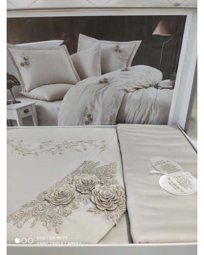 Комплекти постільної білизни Dantela vita Туреччина  Євро Бавовна ST3198 купити у Postel.biz.ua