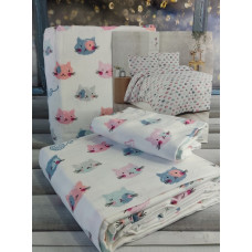 Cats полуторна фланелева постіль. Cotton collection Туреччина