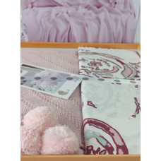 Pembe літнія постільна білизна з покривалом. Бавовна. First class Туреччина