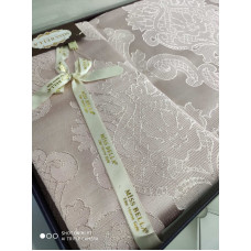 Жаккардове покривало Yelena pudra 240х260см., з наволочками. Miss Bella Туреччина