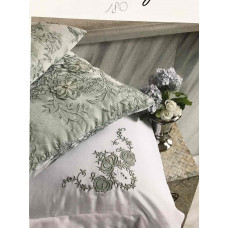 Daisy green постільна білизна з вишивкою.  розмір. Pepper home Туреччина.