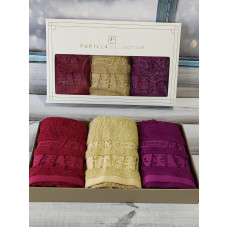 Pupilla Gold bordo 3в1 см., бамбуковий набір кухонних рушників.