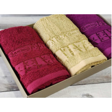 Pupilla Gold bordo 3в1 см., бамбуковий набір кухонних рушників.