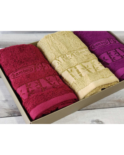 Рушники Pupilla Туреччина  30х50 Бамбук ST4938 bordo купити у Postel.biz.ua