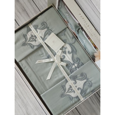 Diamond mavi сатинова постіль з вишивкою.  розмір. Pupilla Туреччина.