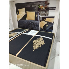 Siyah sari постільна білизна з вишивкою.  розмір. Ранфорс. Karina Туреччина.