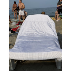 Білий чохол на шезлонг. С комірцями та подушкою. Туреччина