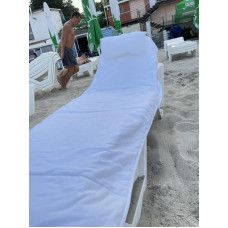 Білий чохол на шезлонг. С комірцями та подушкою. Туреччина