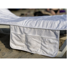 Білий чохол на шезлонг. С комірцями та подушкою. Туреччина