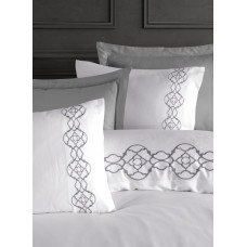 Victоriya gri сатинова постіль з вишивкою.  розмір. Dantela vita Туреччина.