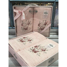 Moz cicek 01 2в1подарунковий набір рушників. 480 г/м2. Moz Туреччина.