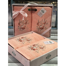 Moz cicek 02 2в1подарунковий набір рушників. 480 г/м2. Moz Туреччина.